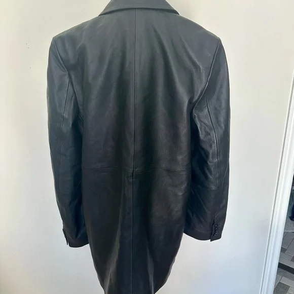 BNWT Black Leather Double-Breasted Blazer - Picture 2 of 4